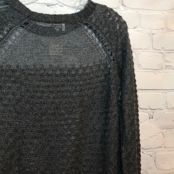 NWT Original Frenchi Gray Knit Sheer Wool Sweater - Picture 15 of 15